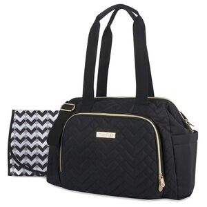 Fisher Price Harder Wide Opening Diaper Bag Black Infant Care Travel NWT NEW